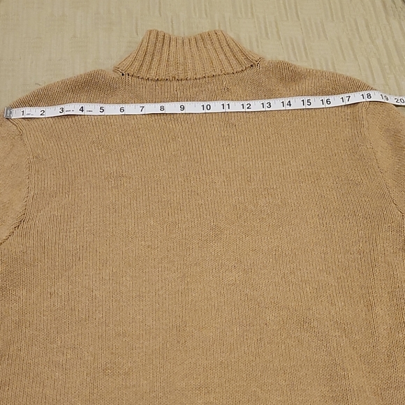 Polo Ralph Lauren 1/4 Zip Tan Cotton Sweater L - Picture 5 of 9